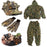 CS 3D Leaf Yowie Sniper Clothes 4pcs Ghillie Suit+ Jungle Cap + Camouflage Glove + Scarf  for Military Hunting