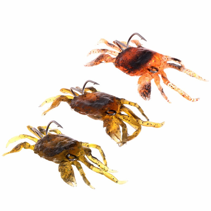 3D Soft Simulation Crabs Fishing Bait Worm Lures Crankbaits Hooks Baits Tackle