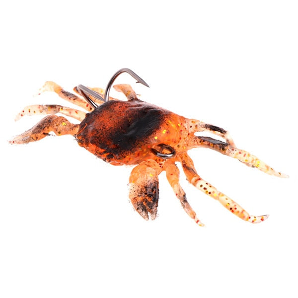 3D Soft Simulation Crabs Fishing Bait Worm Lures Crankbaits Hooks Baits Tackle