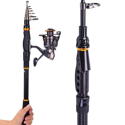 Fishing Rod Reel Combos- Carbon Telescopic Fishing Rod Pole