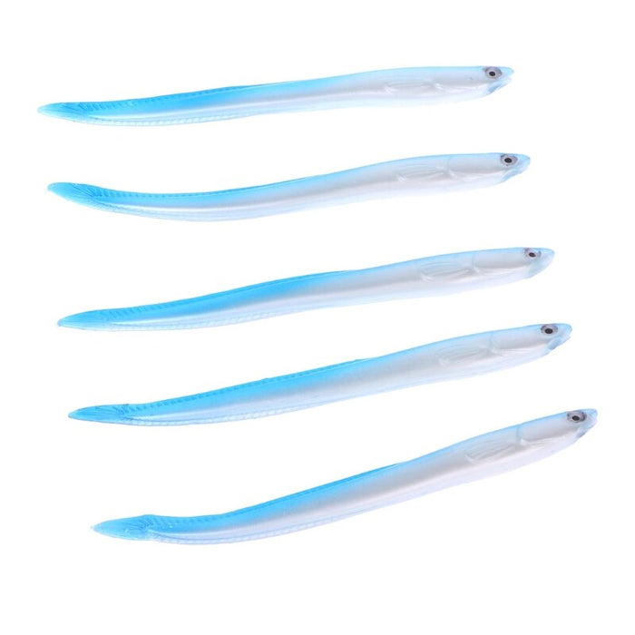 Toply 5pcs Fishing Bait Simulation Eel Lure 14cm6.3g Soft Fish Tackle Swimbait Wobbler